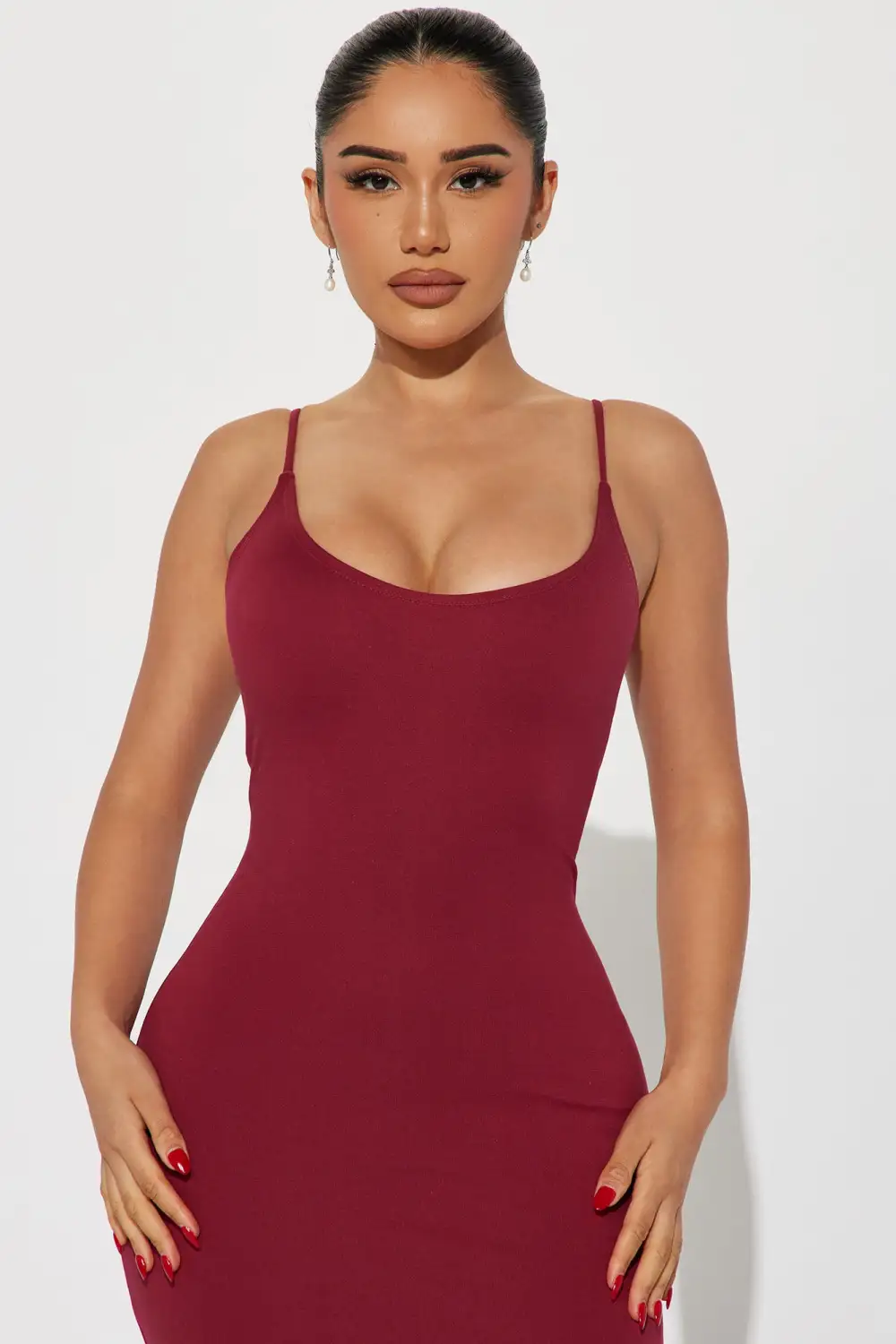 My Main Chic Midi Dress - Burgundy