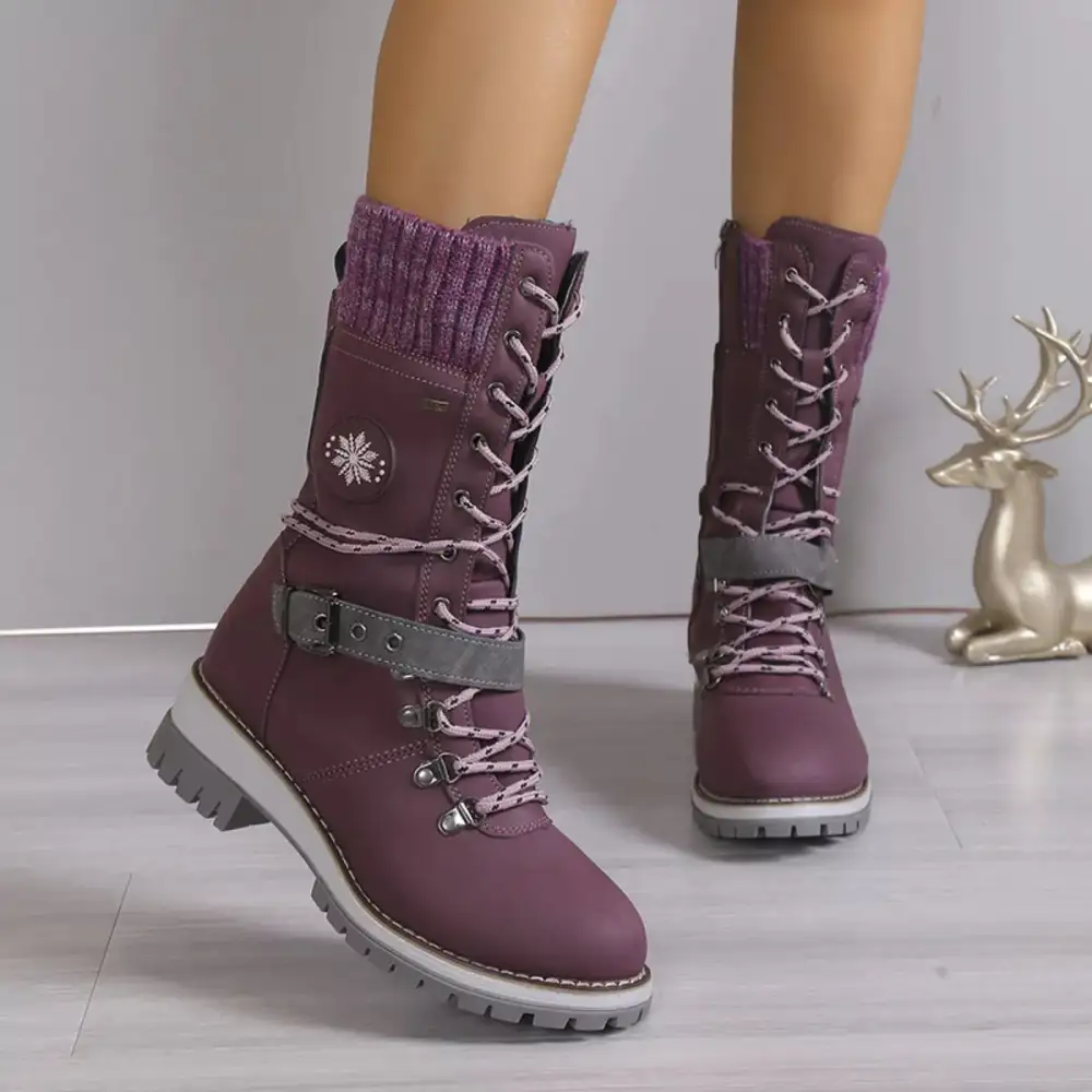 Modern Refined Lace-Up Block Heel Boots