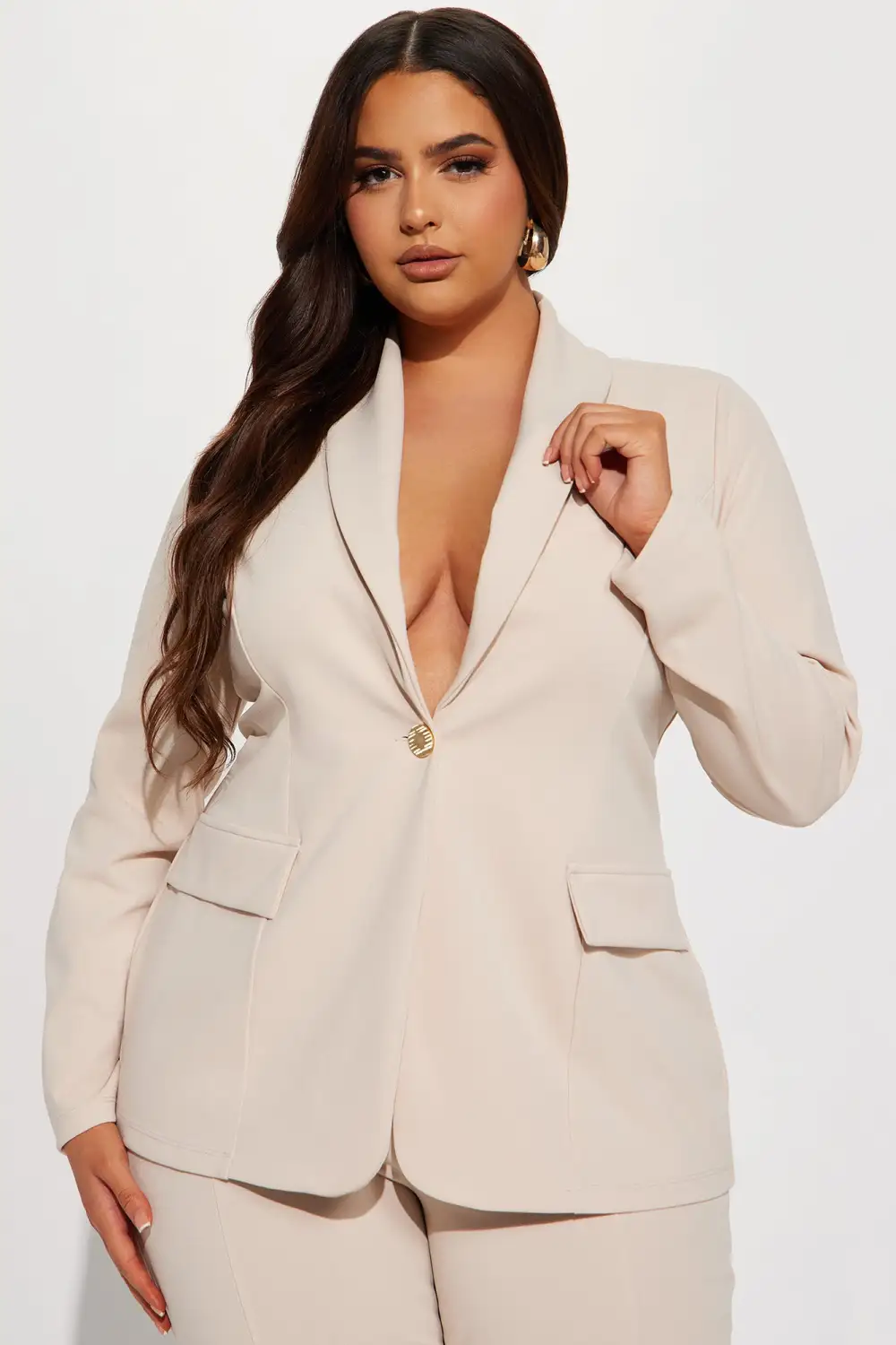 Head Of The Table Pant Suit - Taupe