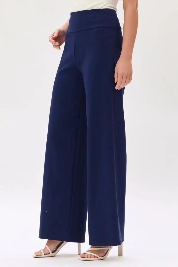 Nylon Roomy Wide Leg Casual Pants