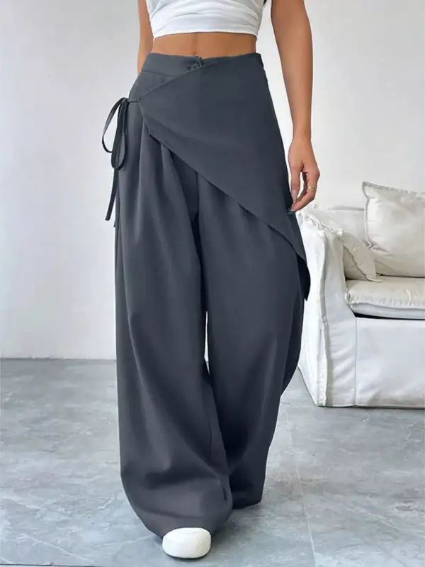 Asymmetrical Wrap Wide Leg Pants