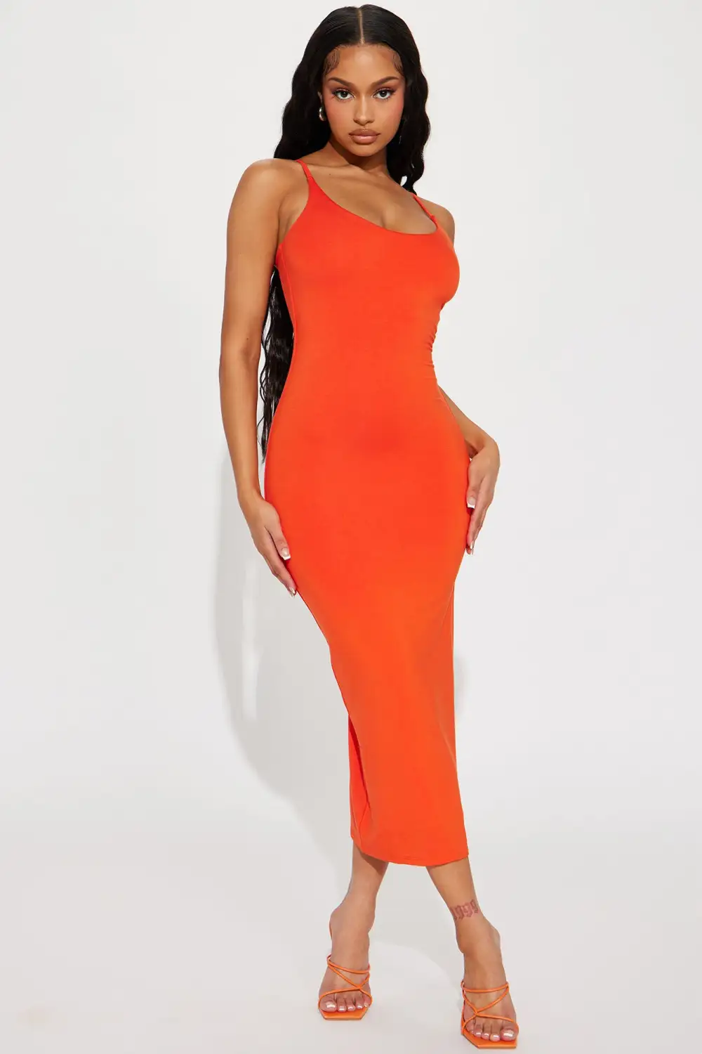 Ajay Midi Dress - Orange