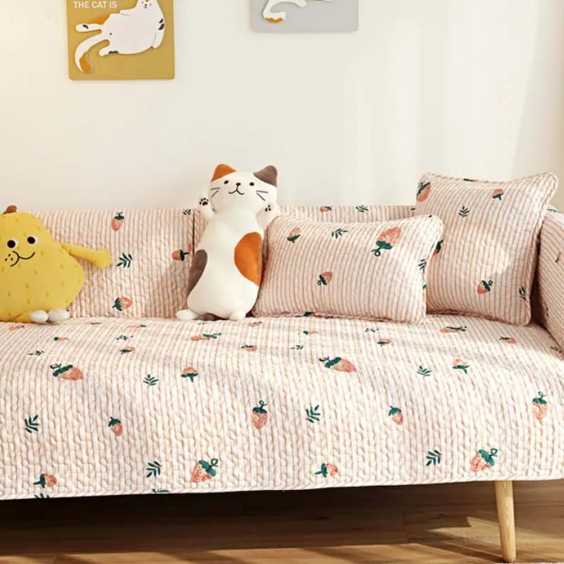 Printed Pure Cotton Anti-scratch Furniture Protector Couch Cover