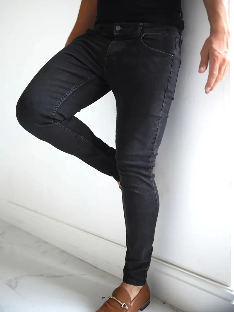 Black Stretch Twill Men's Pants