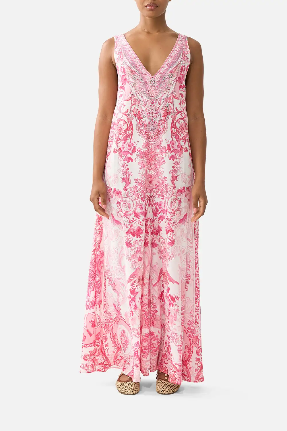 V-Neck Flared Jumpsuit