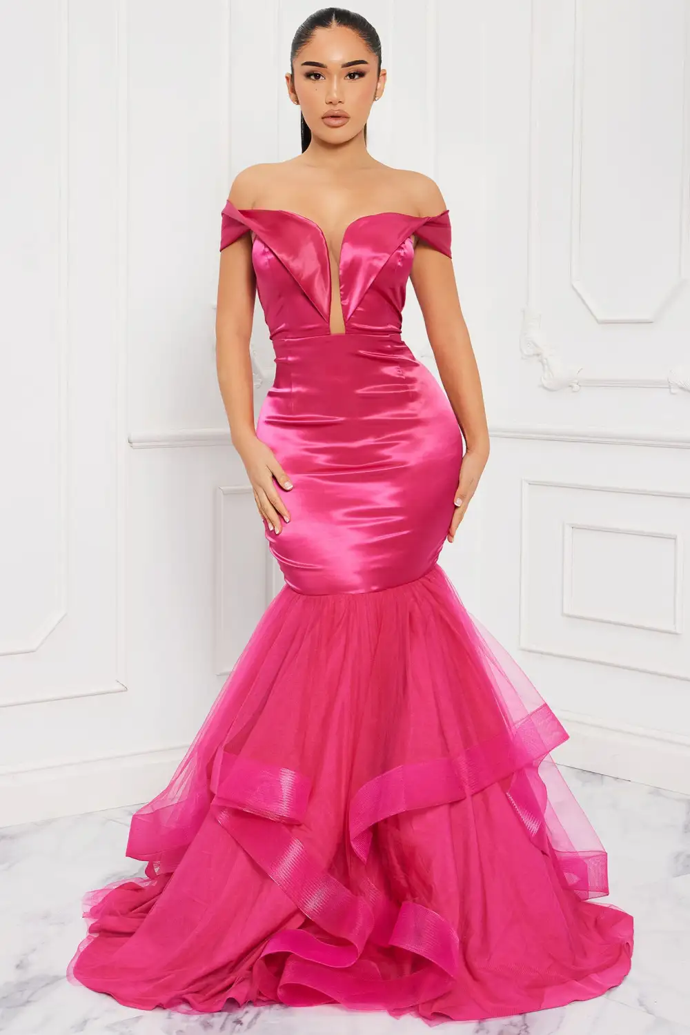 Kay Mermaid Maxi Dress - Fuchsia
