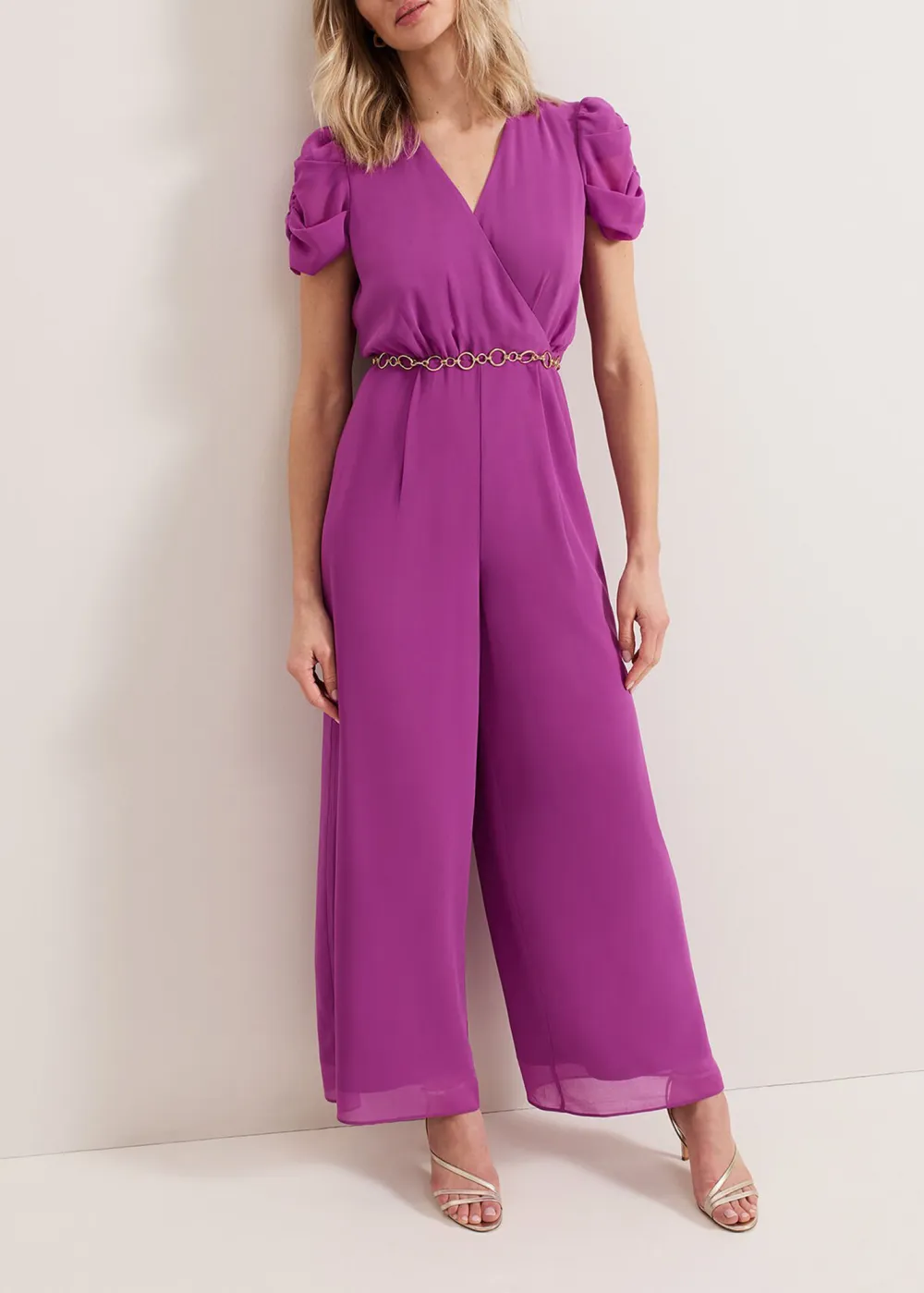 Loose And Lively Exquisite Pleated Short-Sleeved Jumpsuit