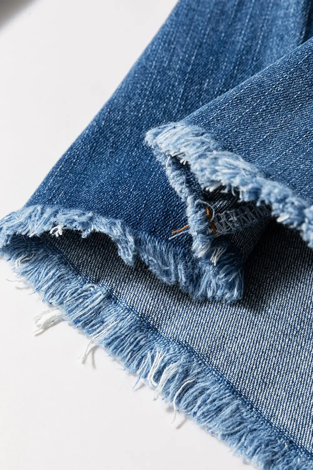 Flare High Waist Raw Hem Button Jeans