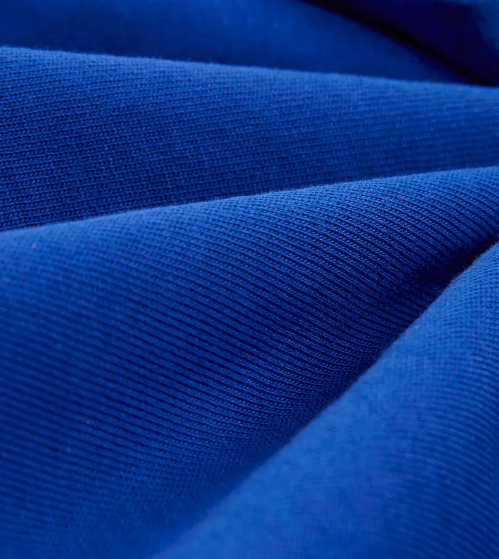 Blue Linen-Cotton Knitted Long-Sleeve Polo Shirt Elegant Essential