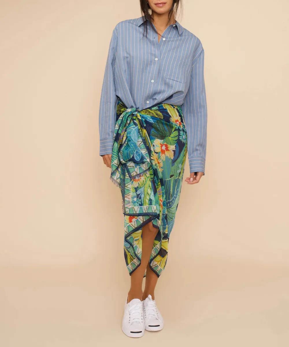 Art Graphic Casual Style Sarong Wrap