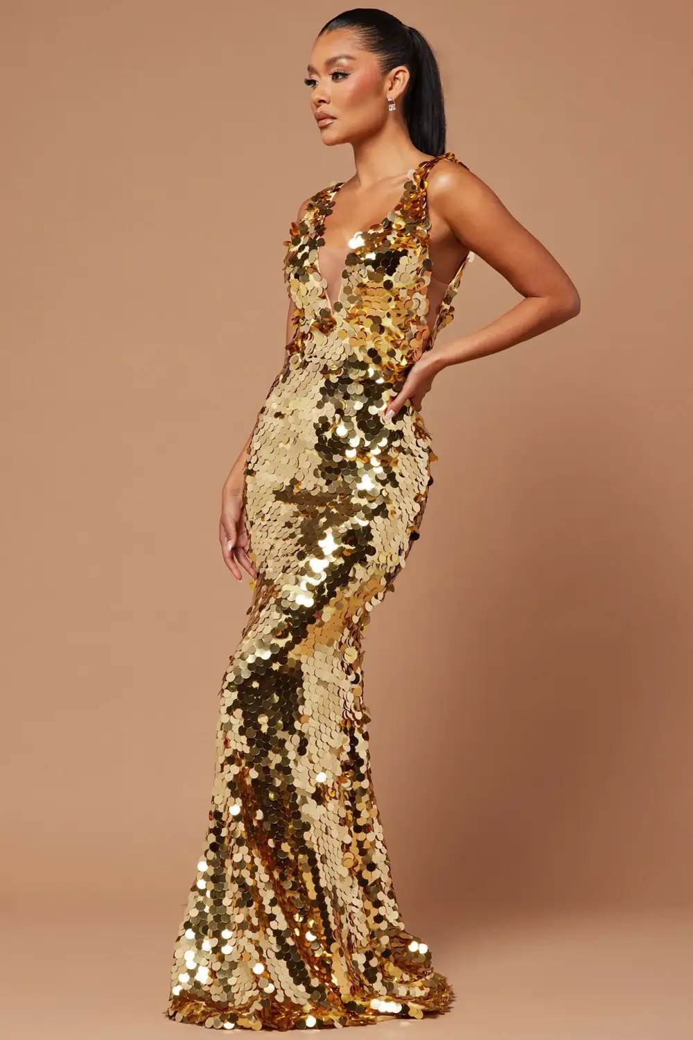 See Me Shining Sequin Gown - Gold