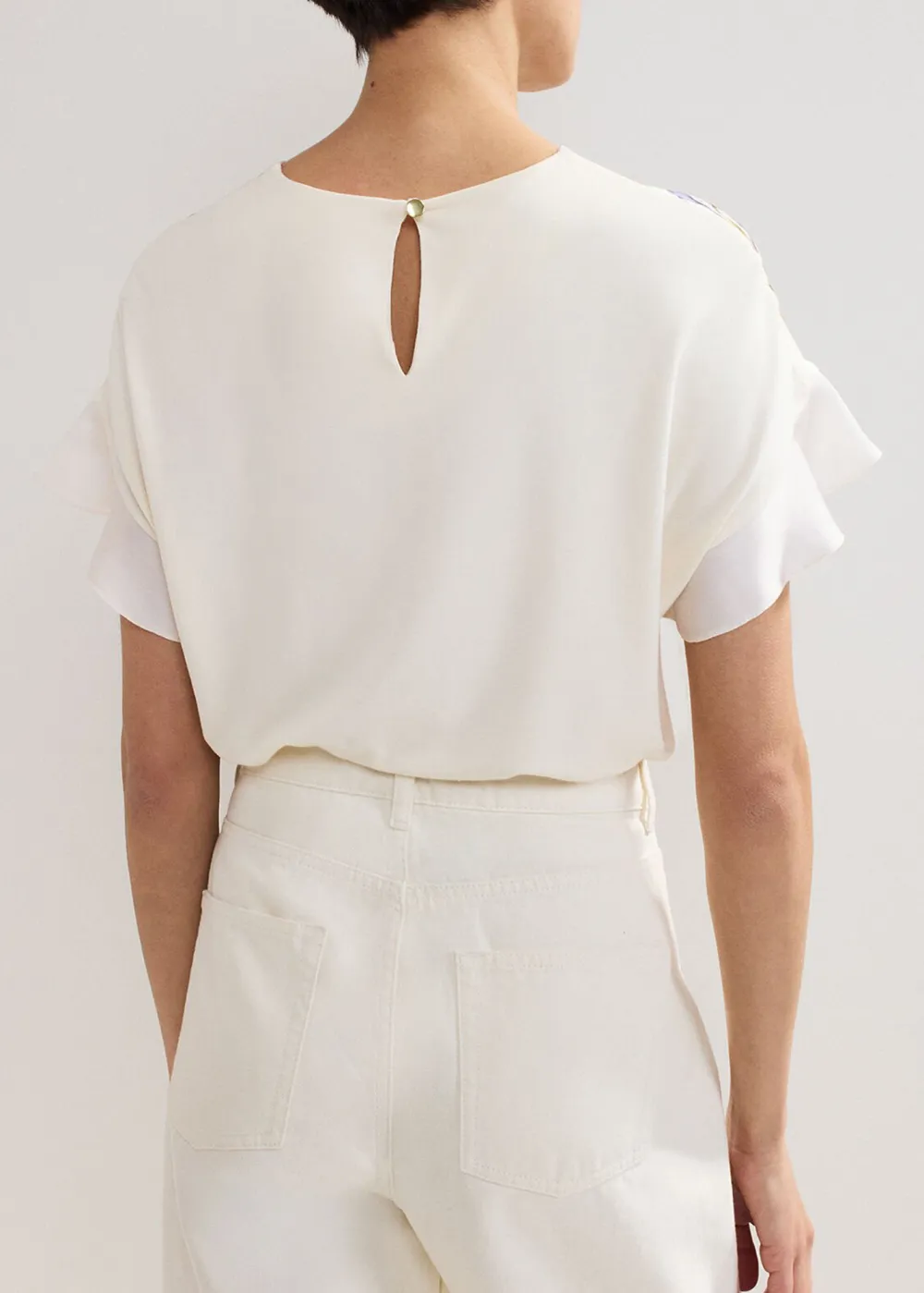 Designer Ruffled Short-Sleeved Top