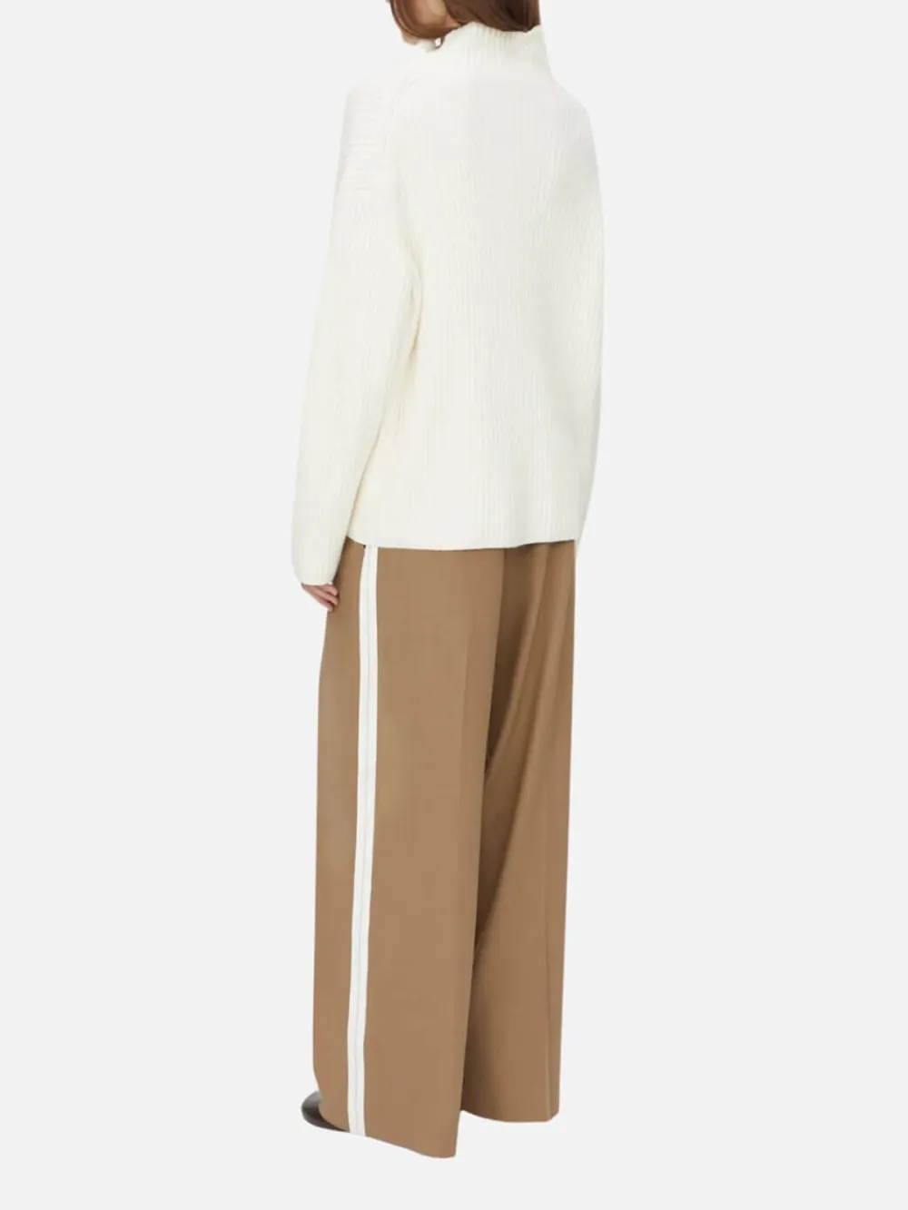 Contrast Stripe Wide Leg Pants