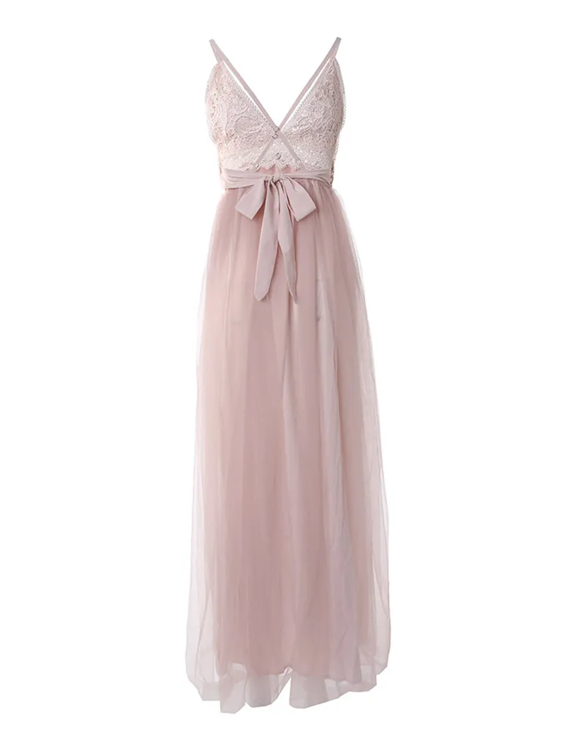 Casual Mesh Patchwork Suspender Dress