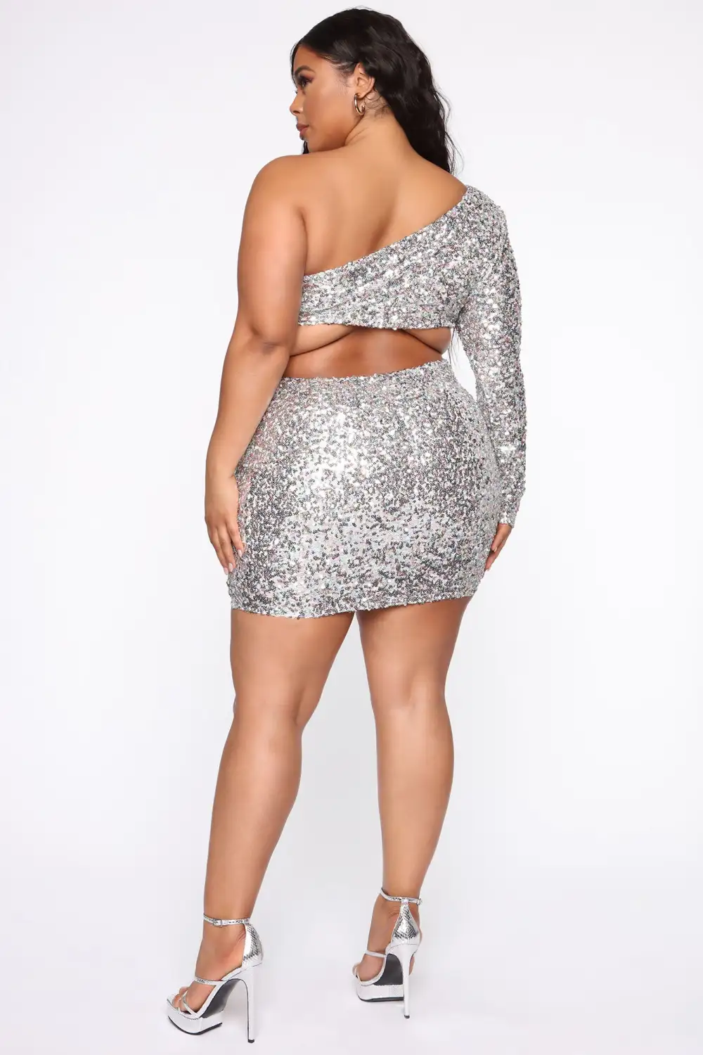 More Time To Shine Mini Dress - Silver/Multi