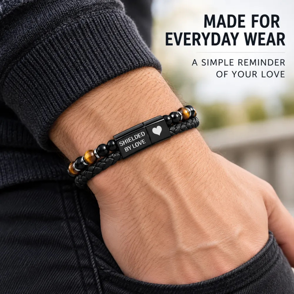 Tiger Eye & Leather Bracelet for Son: A Reminder of Your Love