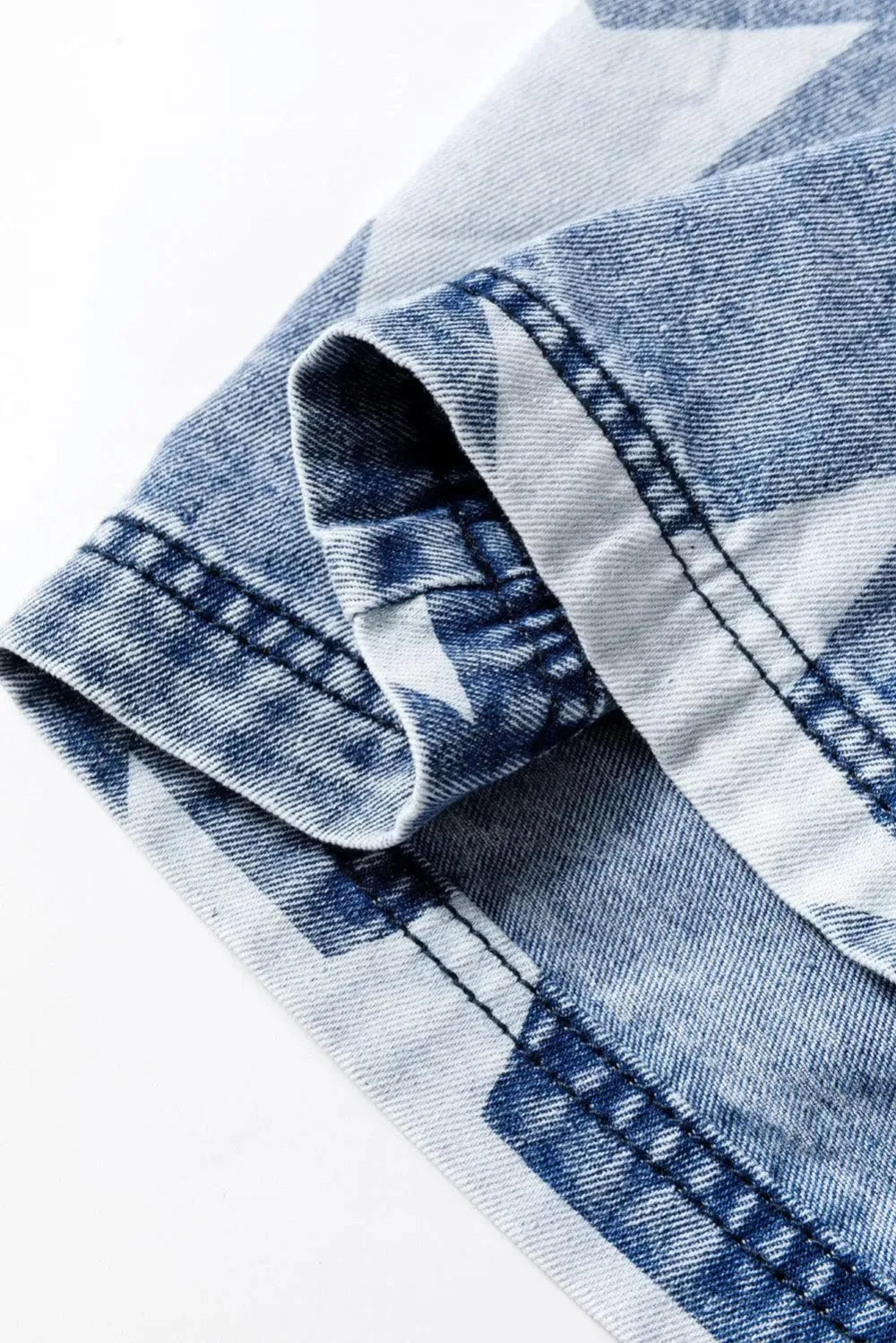 Wide Leg Drawstring High Waist Print Jeans