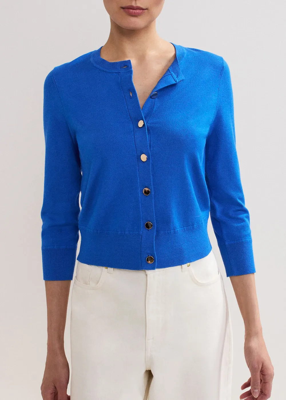 Blue Button-Down Sweater