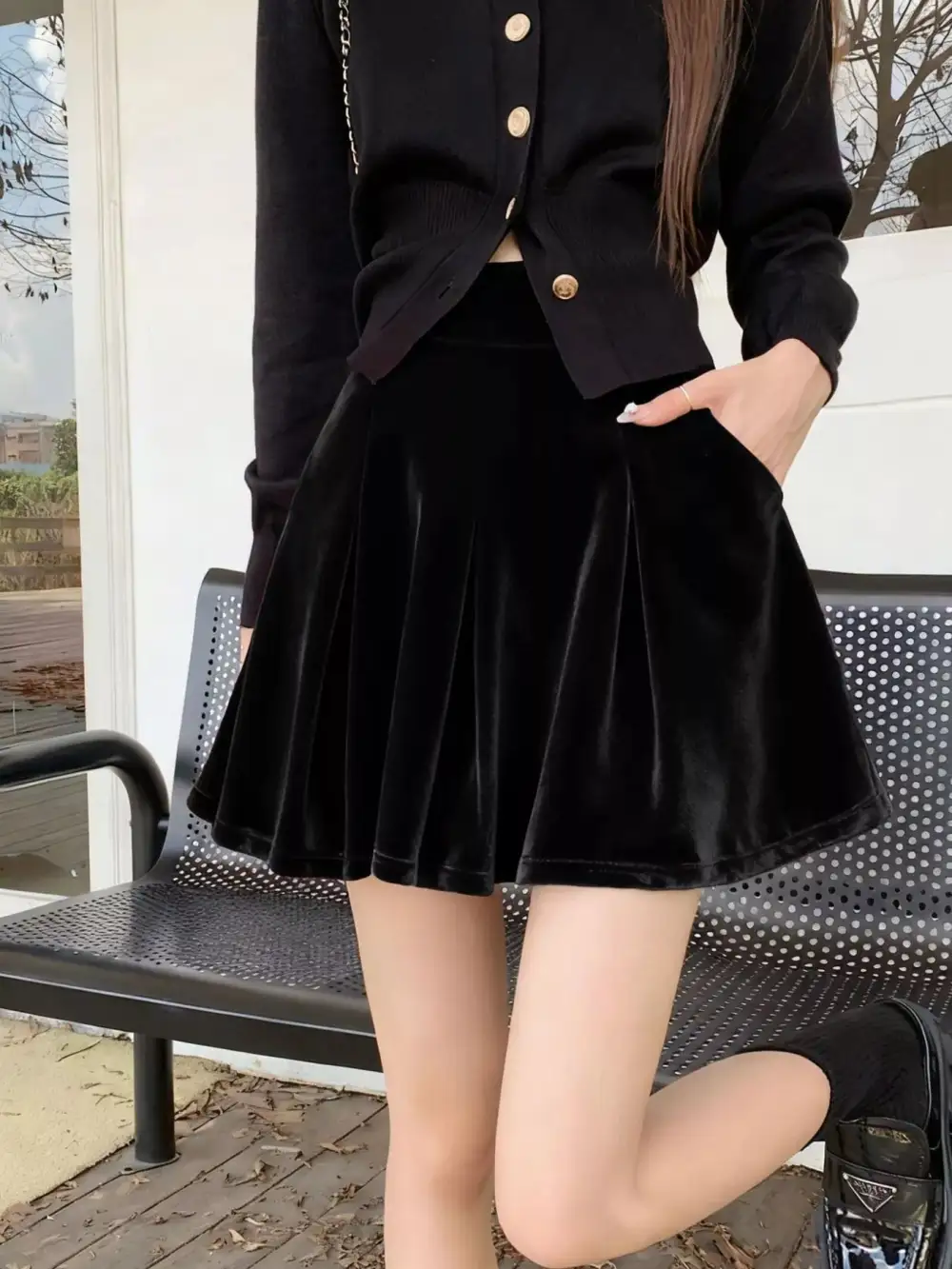 Velvet Mini Skirt
