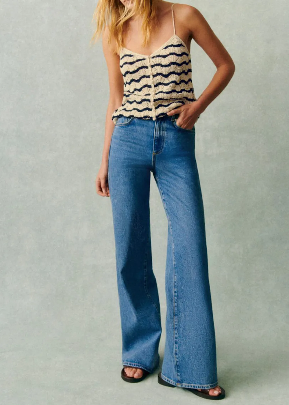 Striped Spaghetti Strap Organic Cotton Tank Top