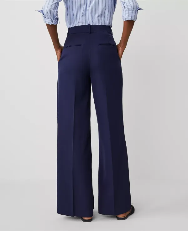 The Pleated Wide-Leg Pant in Textured Drape