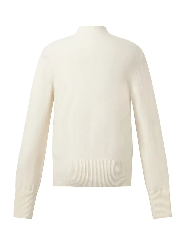 Wool Blend Mock Neck Women Sweater