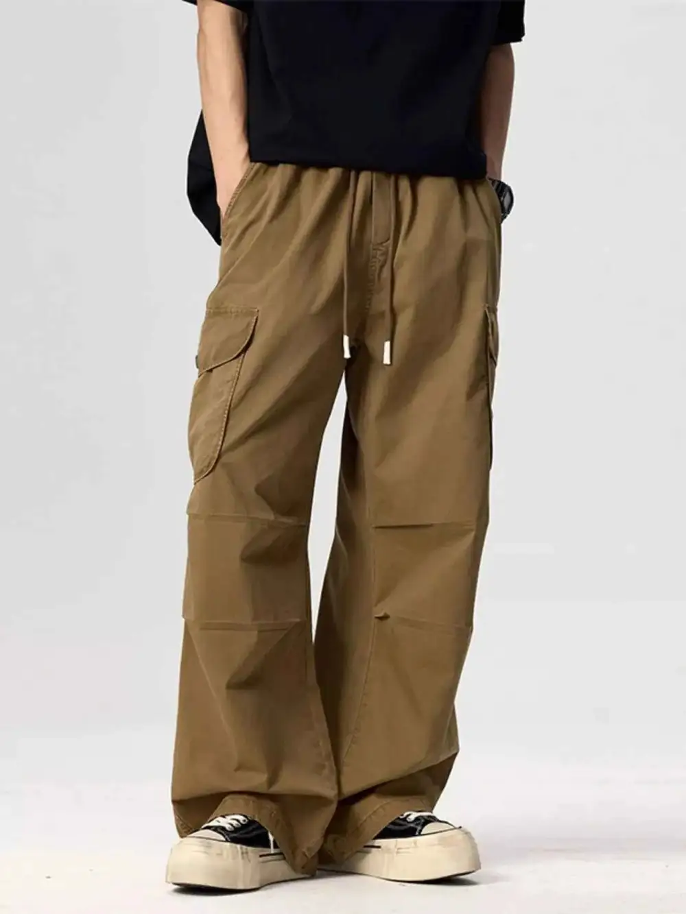 Everyday Drawstring Wide Leg Cargo Pants