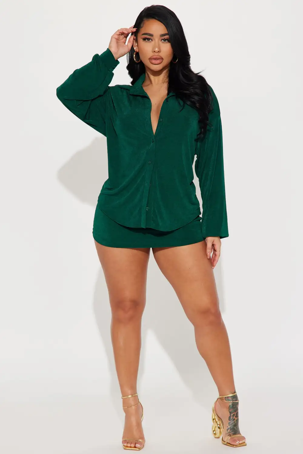 Give Me A Call Skirt Set - Hunter