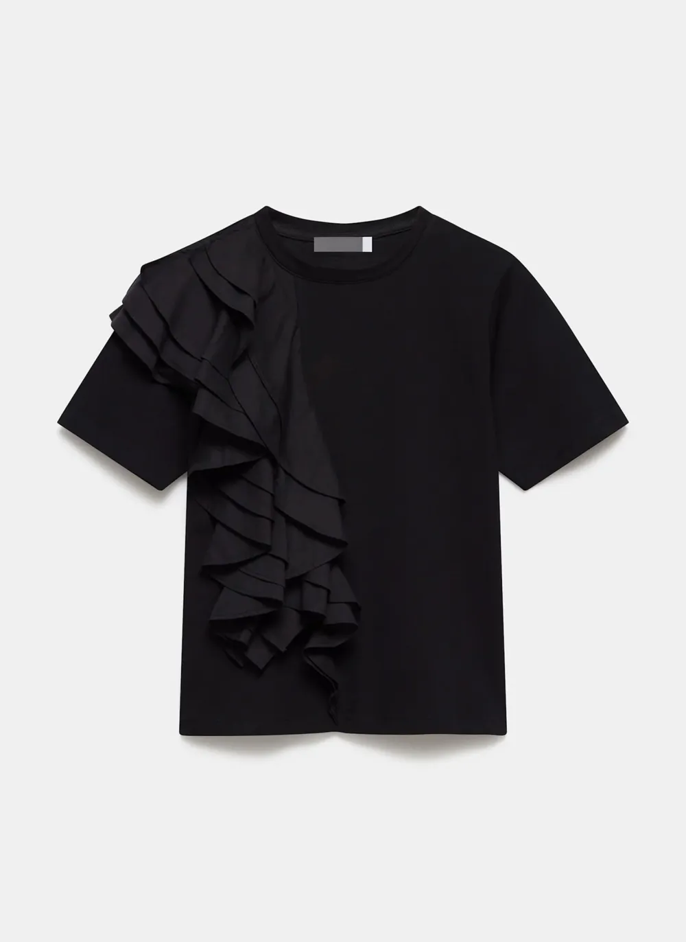 Casual Style Cotton Frill T-Shirt