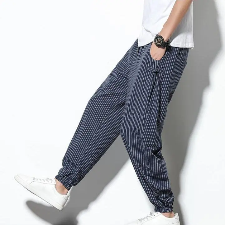 Men's Striped Tapered Jogger Pants