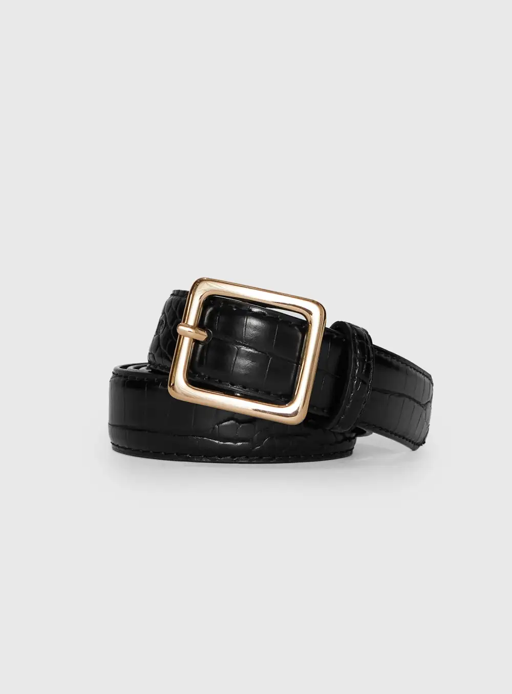 Buckle Faux Leather Draped Belt