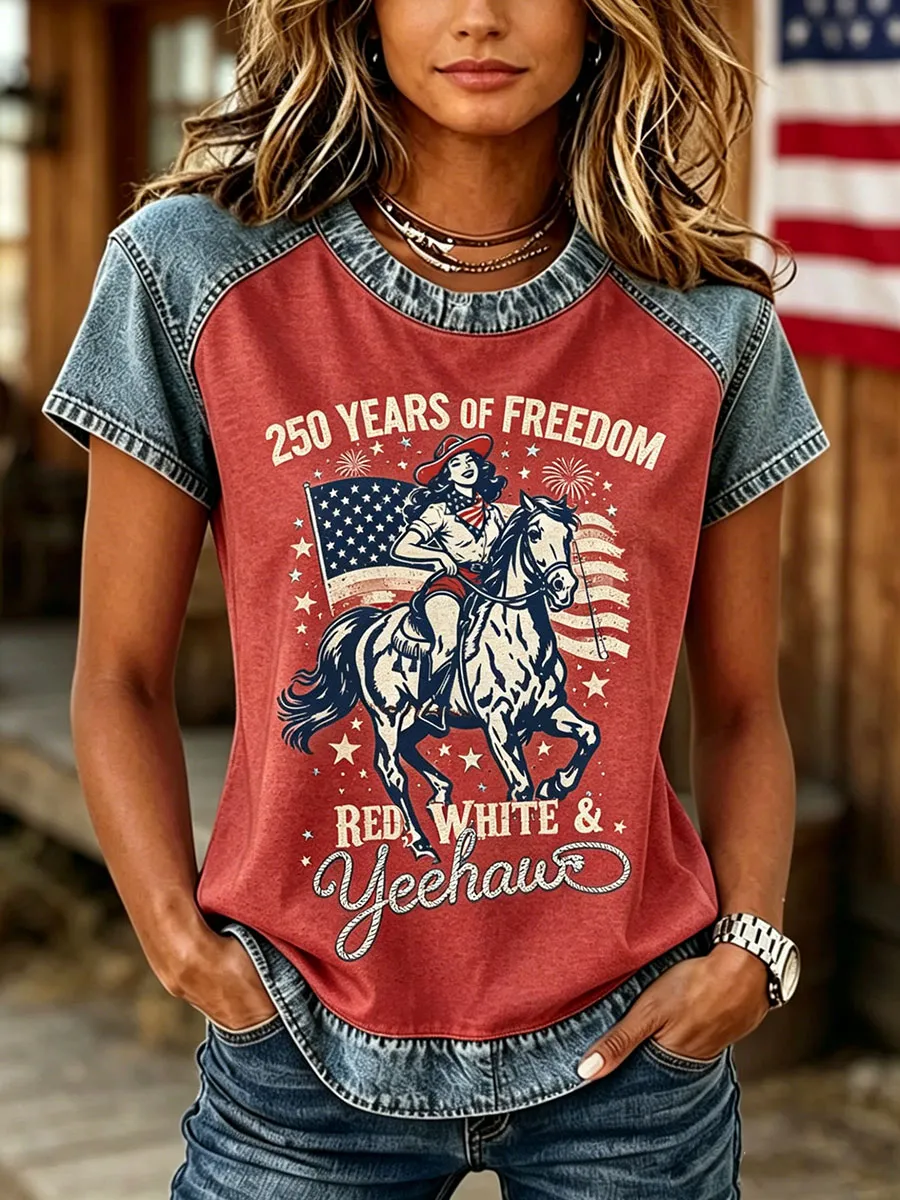 Women's American 250-Year Western Style T-Shirt