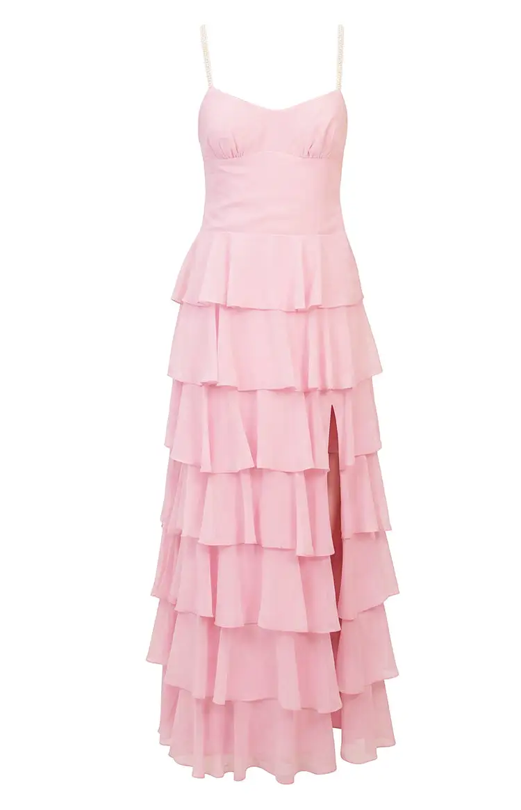 Ruffle Frills Flowy Maxi Dress