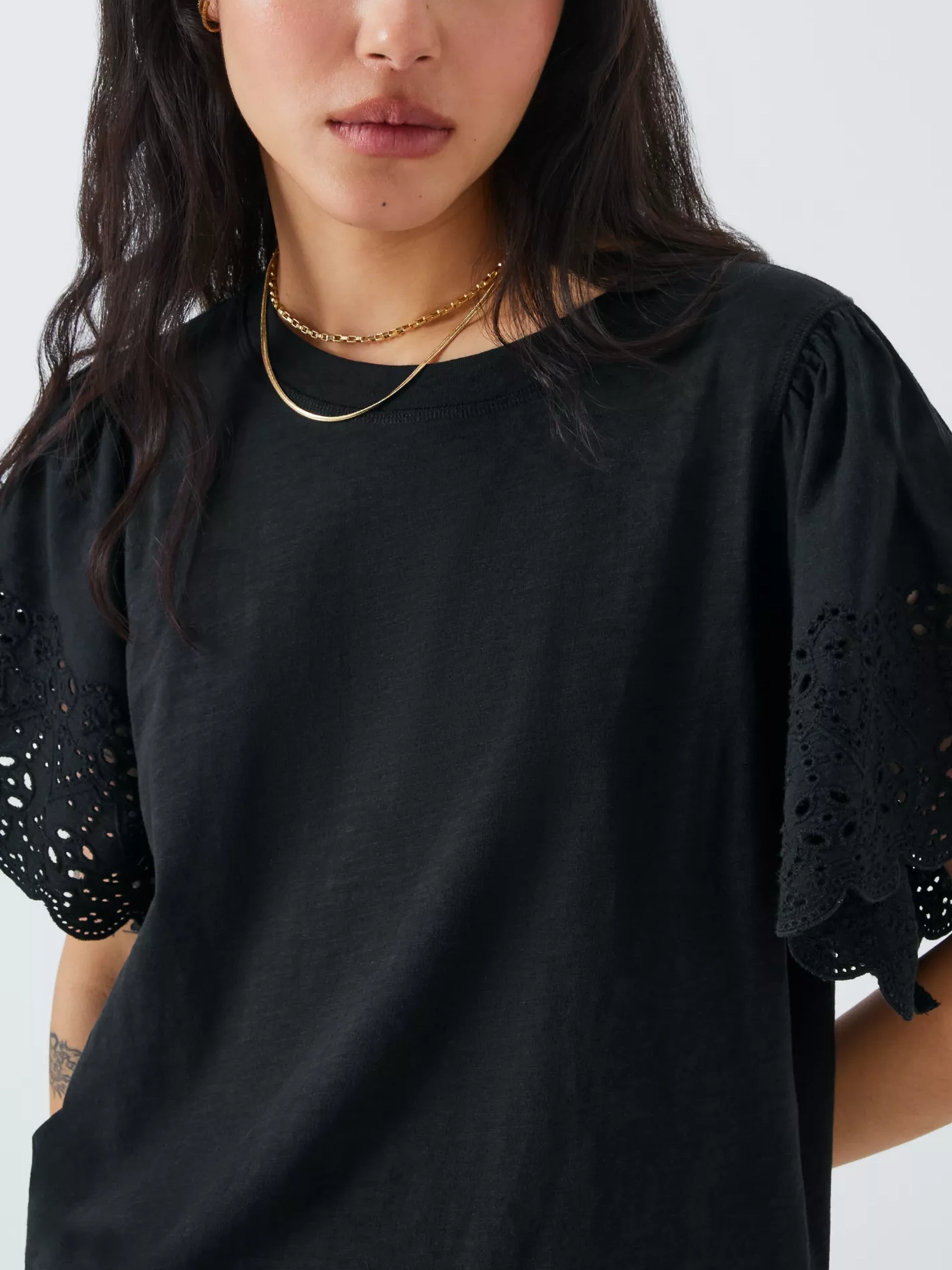 Bobby Broderie Anglaise Sleeve T-Shirt