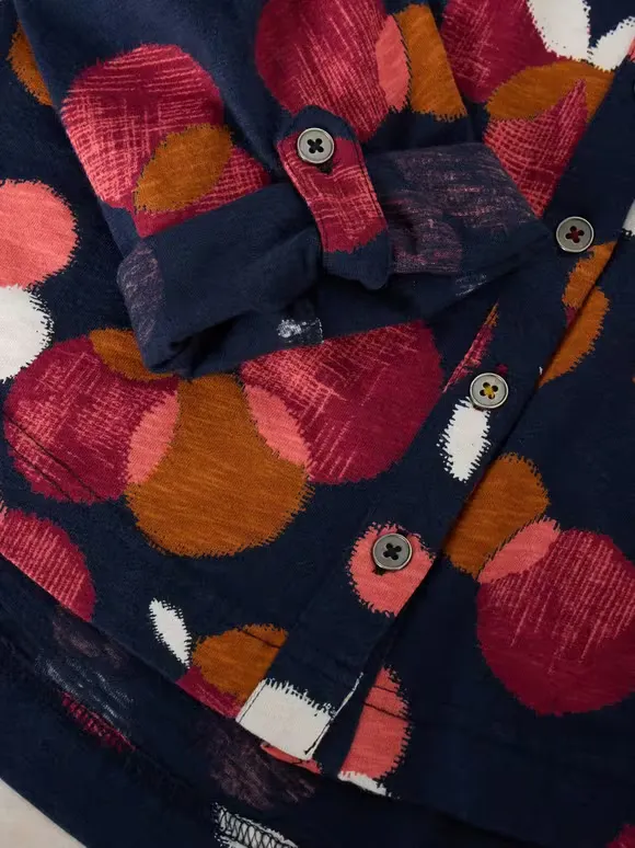 Long-Sleeved Art Graphic Cotton Shirt