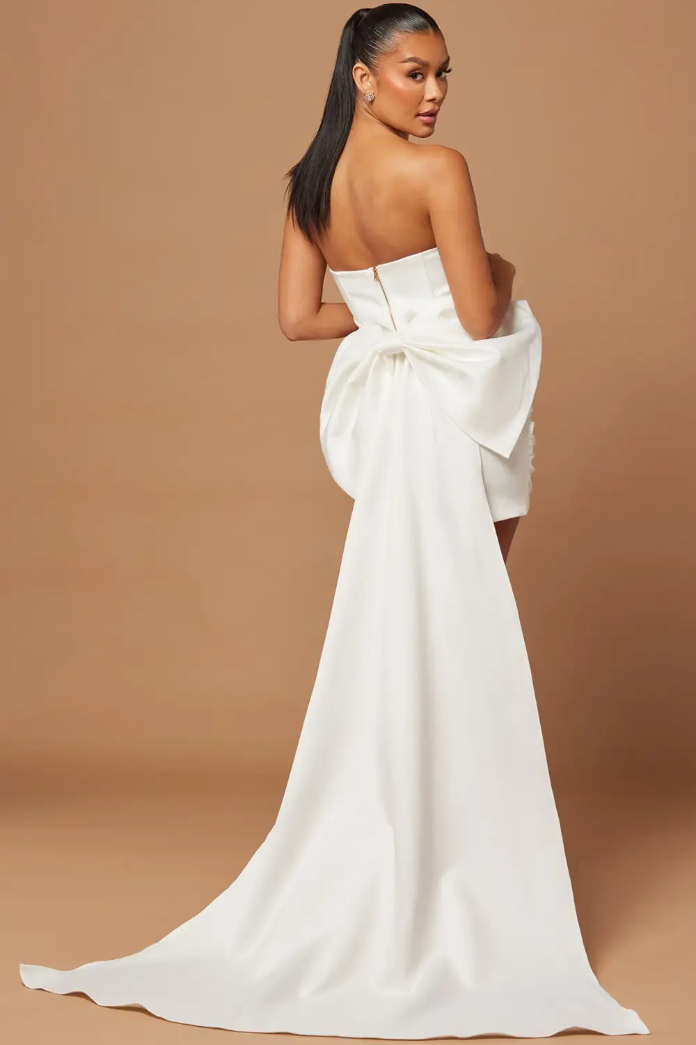 Antoinette Satin Mini Dress - White