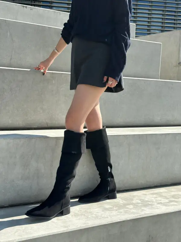 Faux Suede Knee High Boots