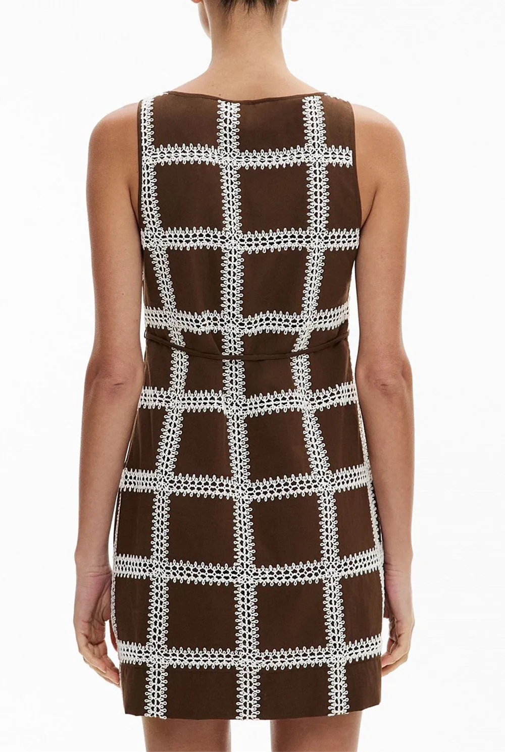 Embroidered Striped Casual Dress