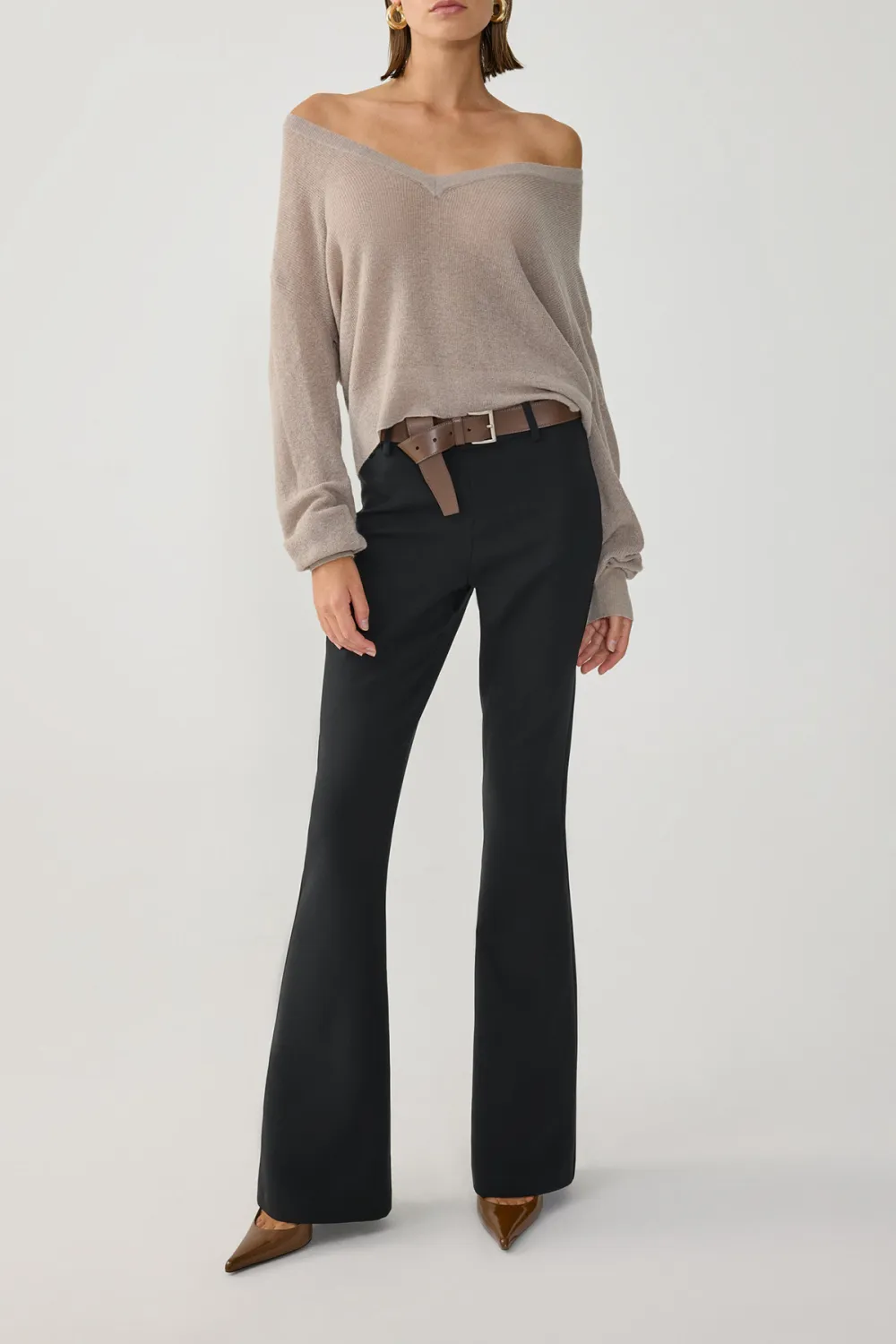 Bootcut Pants-Black