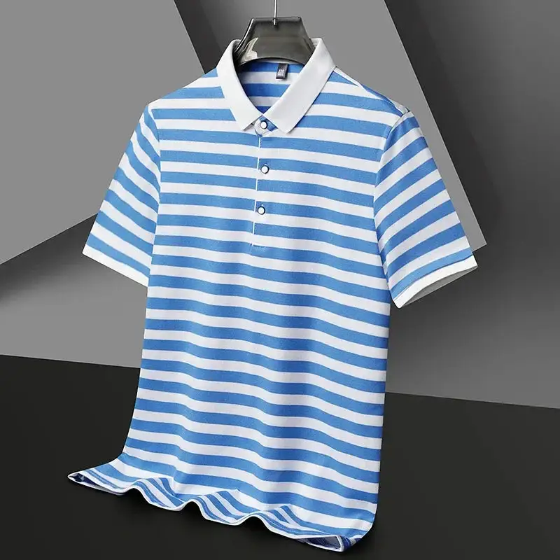 Striped Cotton Collar Polo