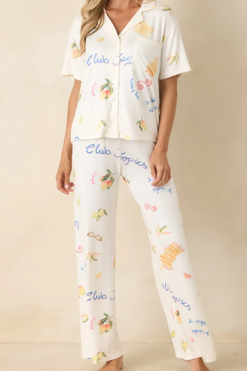 Vanilla Tropical Print Pants