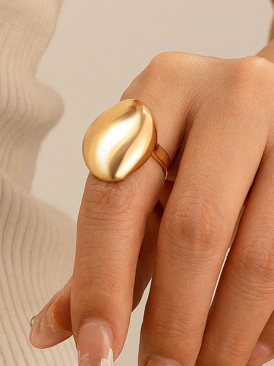 Geometric Polished Alloy Ring