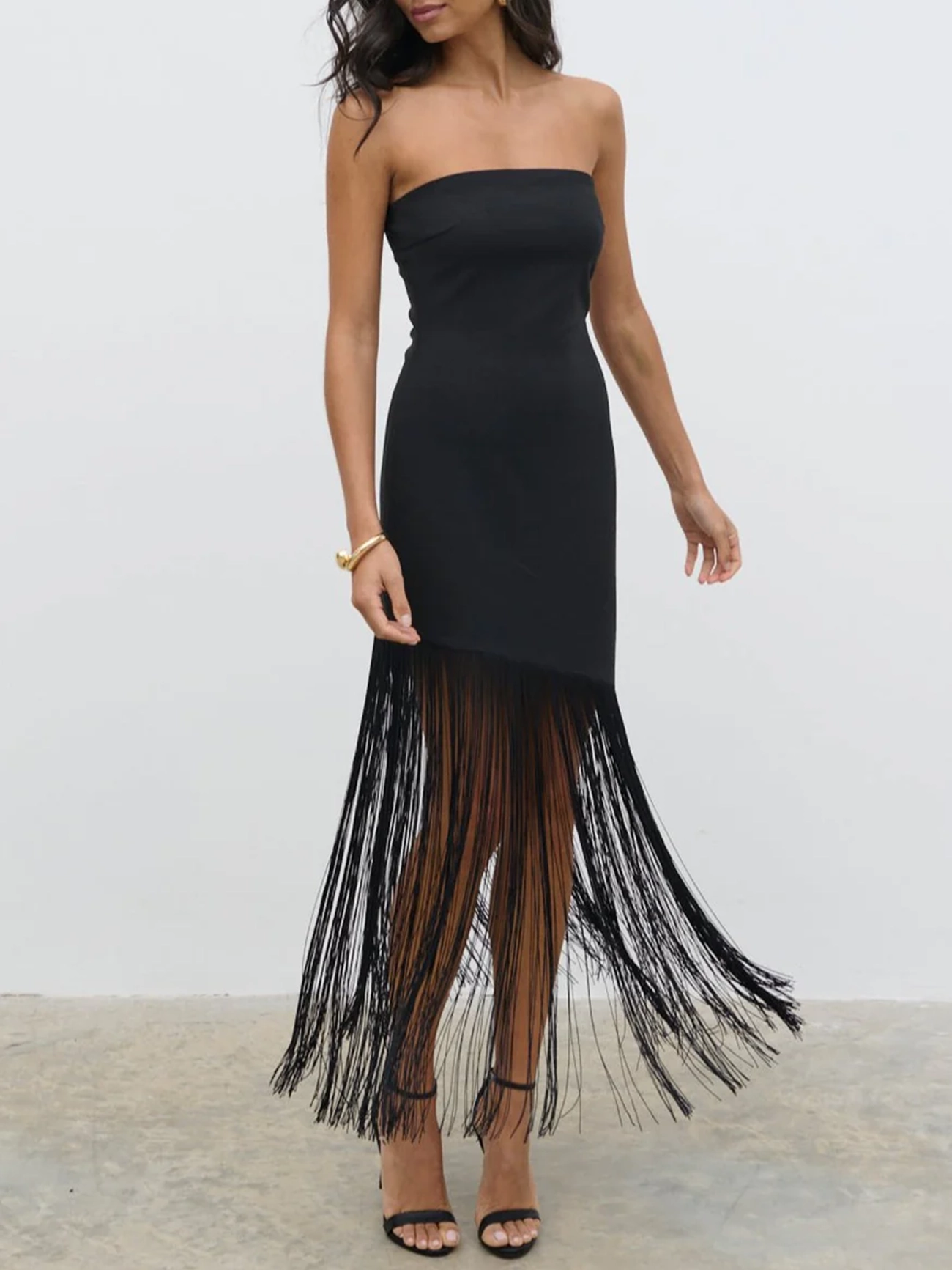 Bandeau Fringed Dress