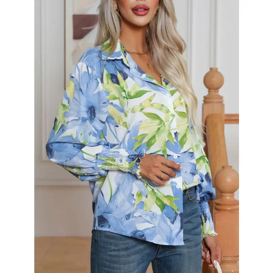 Lightweight Button Up Print Button Up Shirt