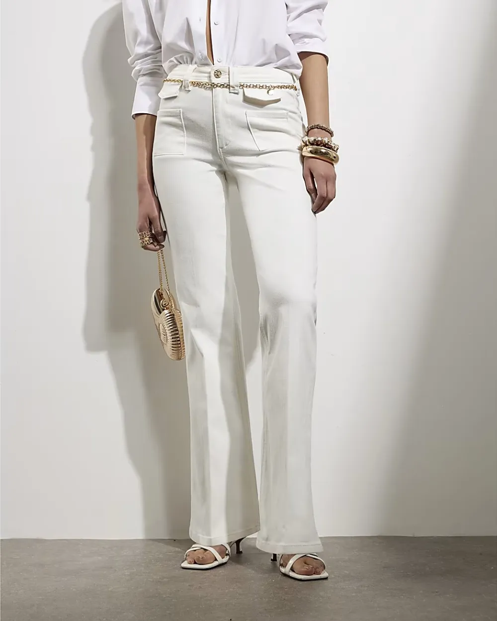 Fashionable Casual High Waist Flared Jeans