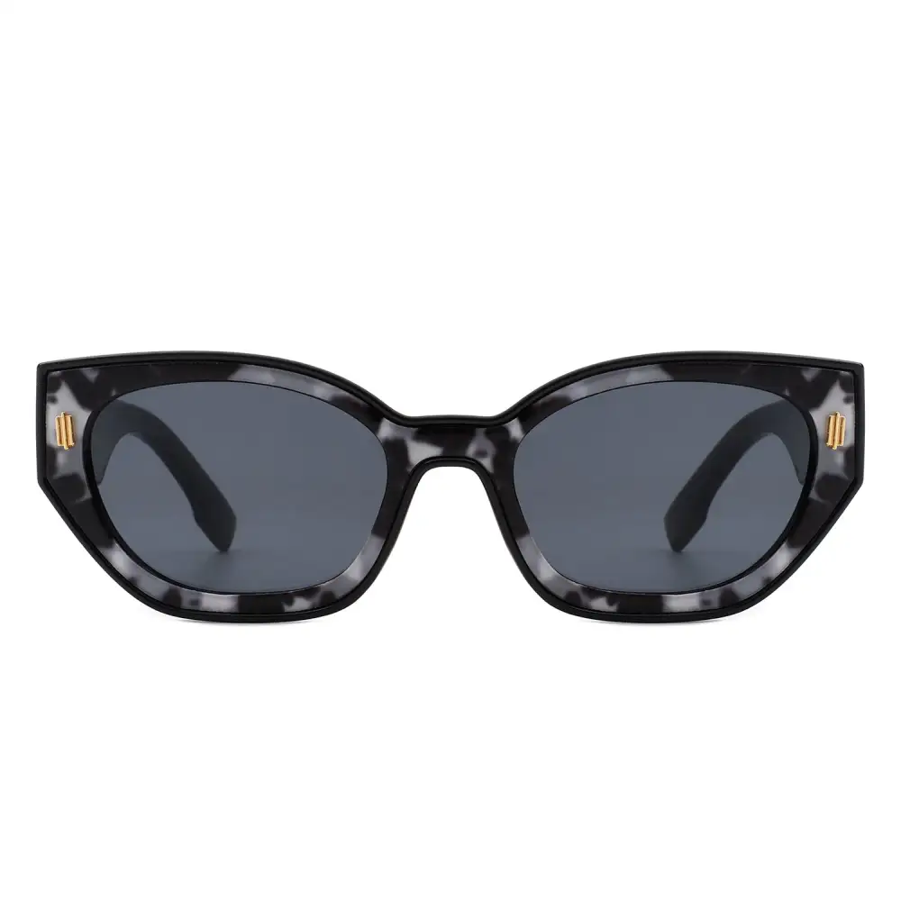 Fuzzy Cat Eye Round Frame Sunglasses