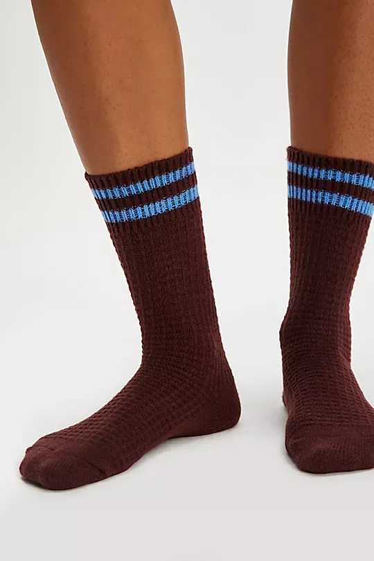 Cozy Stripe Socks Blue