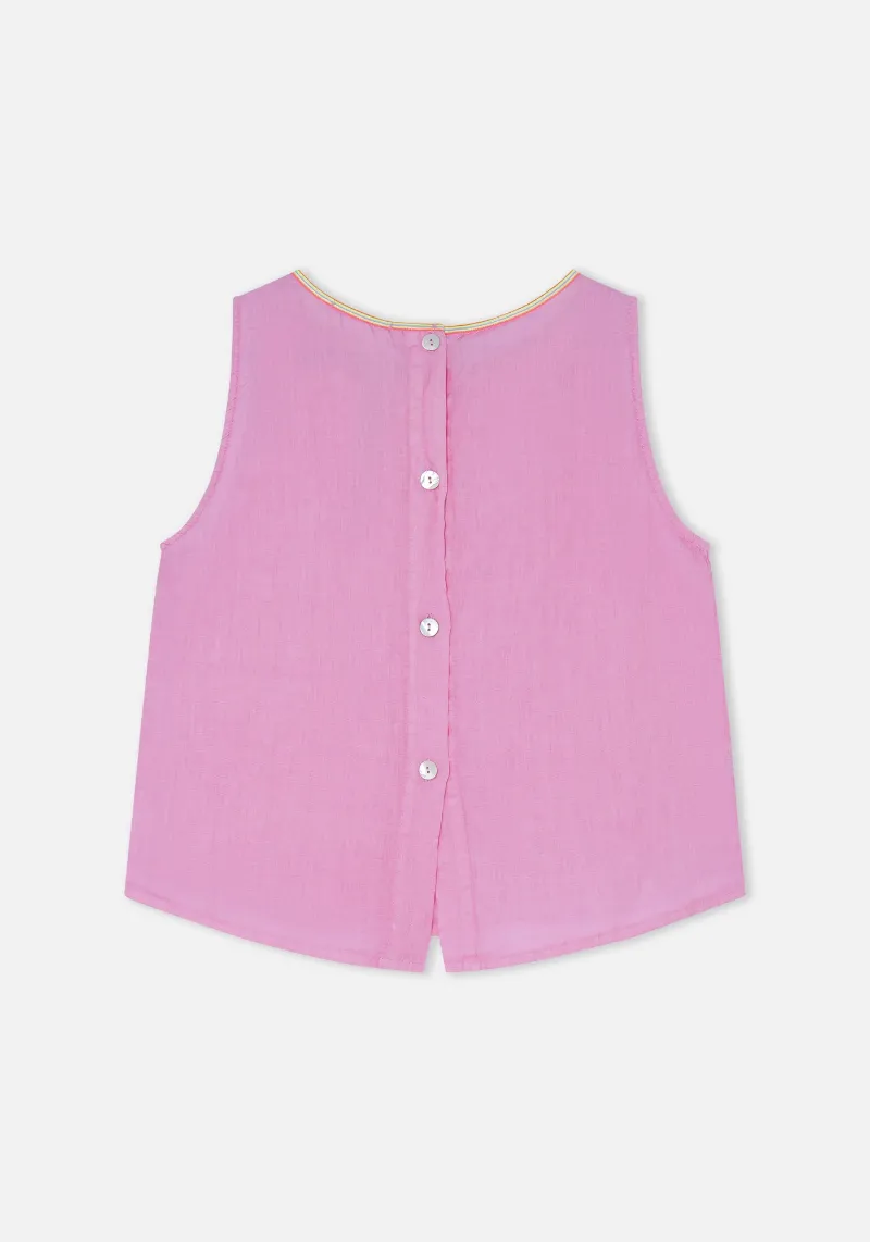 PINK LINEN ANA TOP