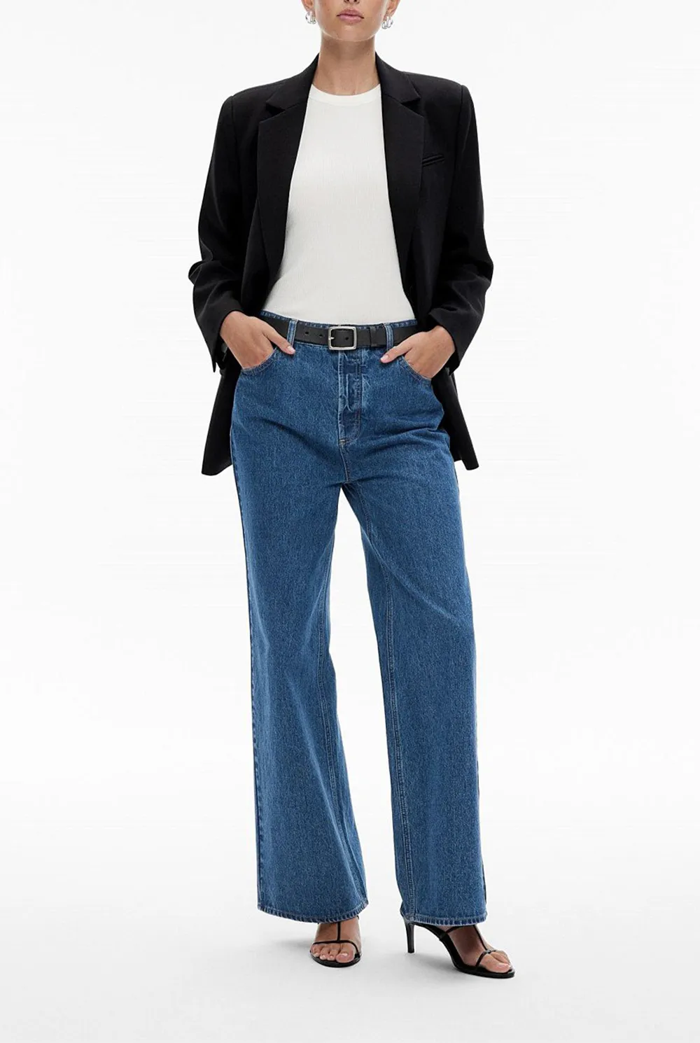 Knitted Ribbed Round-Neck T-Shirt