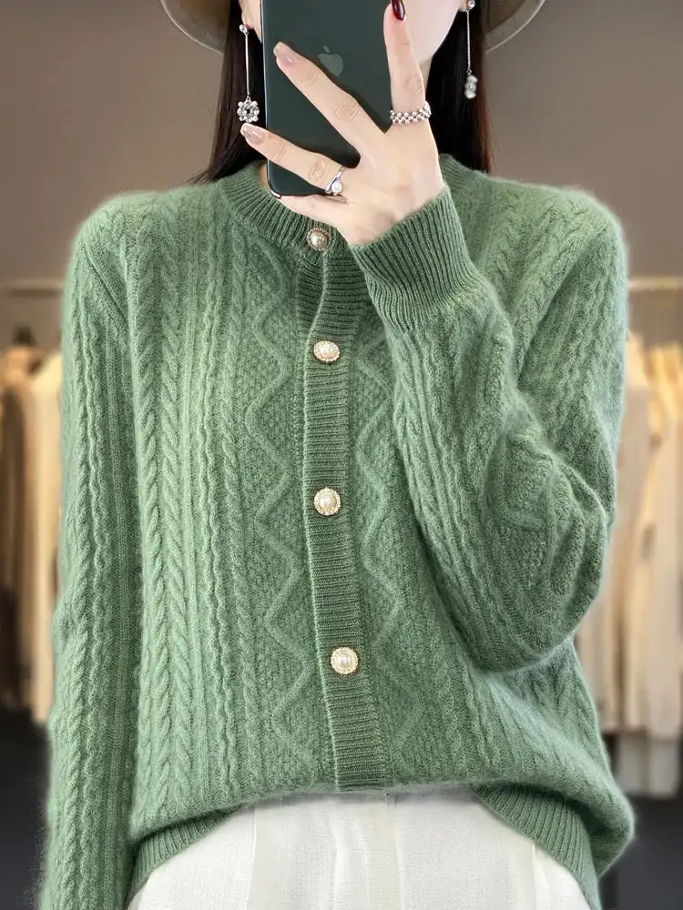 Thick Elastic Warm-Knit Cardigan